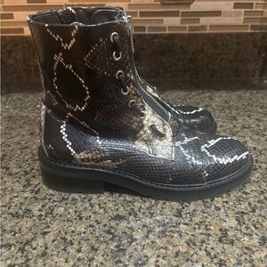 All Saints Black Lace-Up Boots